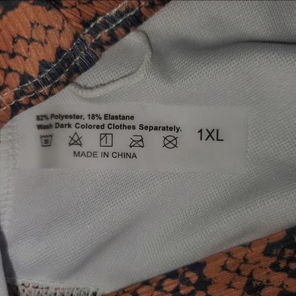 Snakeskin Print One Shoulder One Piece Swimsuit - Sz 1xl - Picture 8 of 9